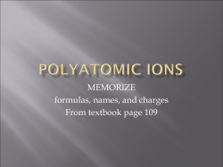 Polyatomic Ions