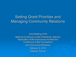 Setting Grant Priorities and Managing Community Relations