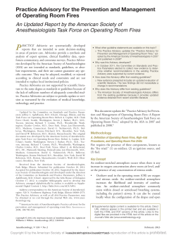 Practice Advisory For the Prevention and Management of Operating