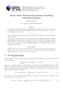 Rudin-Osher-Fatemi Total Variation Denoising using Split Bregman