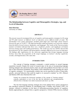 The Relationship between Cognitive and Metacognitive Strategies