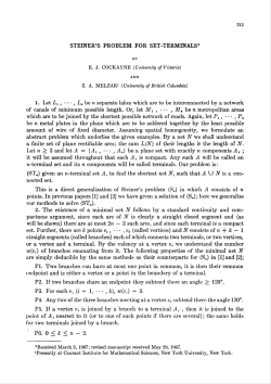 STEINER`S PROBLEM FOR SET-TERMINALS* P6. 0 < k < n