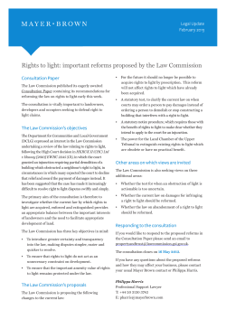 Rights to light: important reforms proposed by the