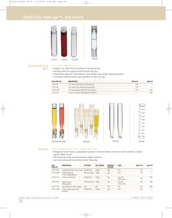 Shell Vials, SepCaps&trade;, and Inserts