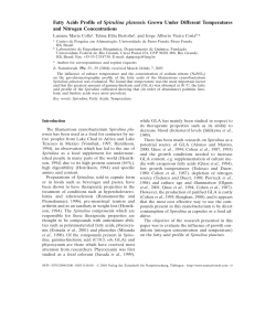 Fatty Acids Profile of Spirulina platensis Grown Under Different