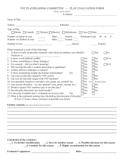 tnt playreading committee ~~ play evaluation form