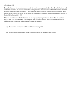 AP Calculus AB Example: Suppose the same