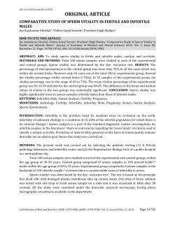 comparative study of sperm vitality in fertile and infertile males