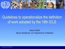 Guidelines to operationalize the definition of work adopted by the