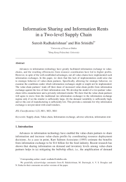 Information Sharing and Information Rents in a Two