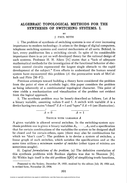 algebraic topological methods for the synthesis of switching systems. i.