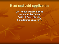 Heat and cold application - Philadelphia University Jordan