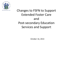 Changes to FSFN to Support Extended Foster Care and Post