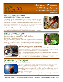 Elementary Programs - Perkiomen Watershed Conservancy