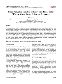 Flood Reduction Function of Paddy Rice Fields under Different