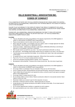 hills basketball association inc. codes of conduct