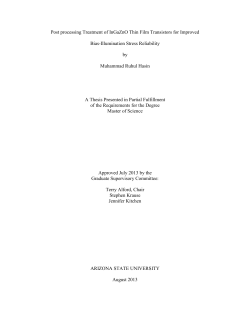 Post processing Treatment of InGaZnO Thin Film Transistors for