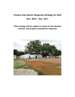 Cholera Inter-Sector Response Strategy for Haiti Nov