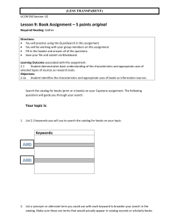 Example F: Library research assignment