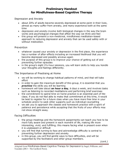 Preliminary Handout for Mindfulness