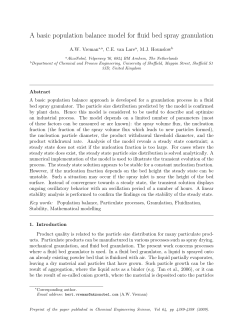 A basic population balance model for fluid bed