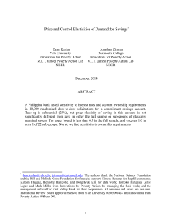 Price and Control Elasticities of Demand for