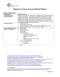 Diabetic Foot Ulcer Outcome-Based Pathway