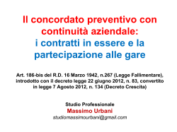 Il concordato preventivo con continuit&agrave; aziendale (art. 186