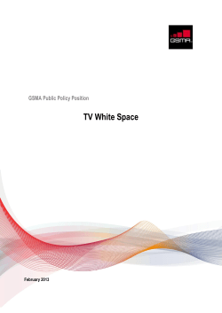 GSMA Public Policy Position on TV White Space
