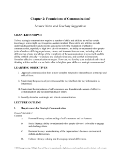 Chapter 2 - Foundations of Communication