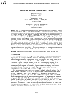 Biogeography of C3 and C4 vegetation in South America