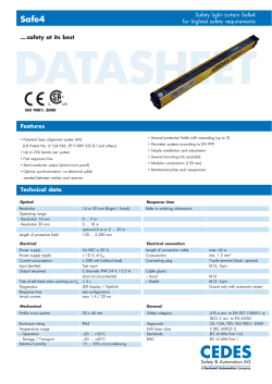 safety at its best Technical data Safety light curtain Safe4 for highest