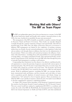 Chapter I- 3-- Working Well with Others? The IMF as Team Player