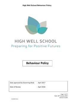 Behaviour Policy - High Well School