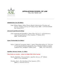 Book List - Appalachian School of Law