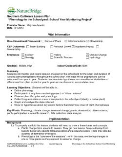 Phenology in the Schoolyard: School Year Monitoring Project