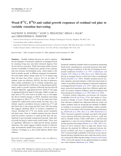 Wood δ13 C, δ18 O and radial growth responses