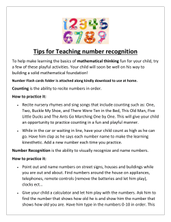 Tips for Teaching numbers