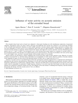 Influence of water activity on acoustic emission of flat