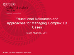 Educational resources and apporaches for managing complex TB
