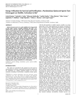 Energy Utilization for Survival and Fertilization&mdash;Parsimonious
