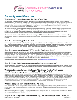 PETA: Cruelty Free