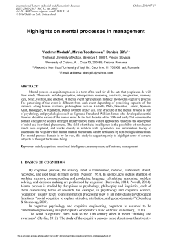 Highlights on mental processes in management