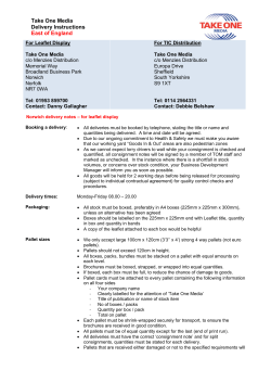 Take One Media Delivery Instructions East of England