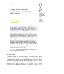 Identity, values and method