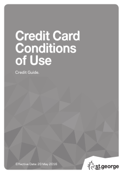 Credit Card Conditions of Use