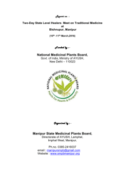 National Medicinal Plants Board - Manipur State Medicinal Plants