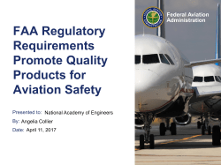 Federal Aviation Administration FAA Regulatory Requirements