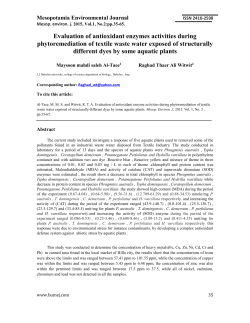 Evaluation of antioxidant enzymes activities during