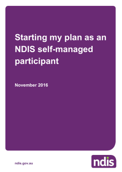 Starting my plan as an NDIS self